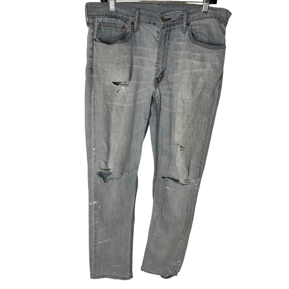 Levi Strauss & Co. Men’s 34x32 Light Wash Distressed Ripped Jeans Paint Splatter